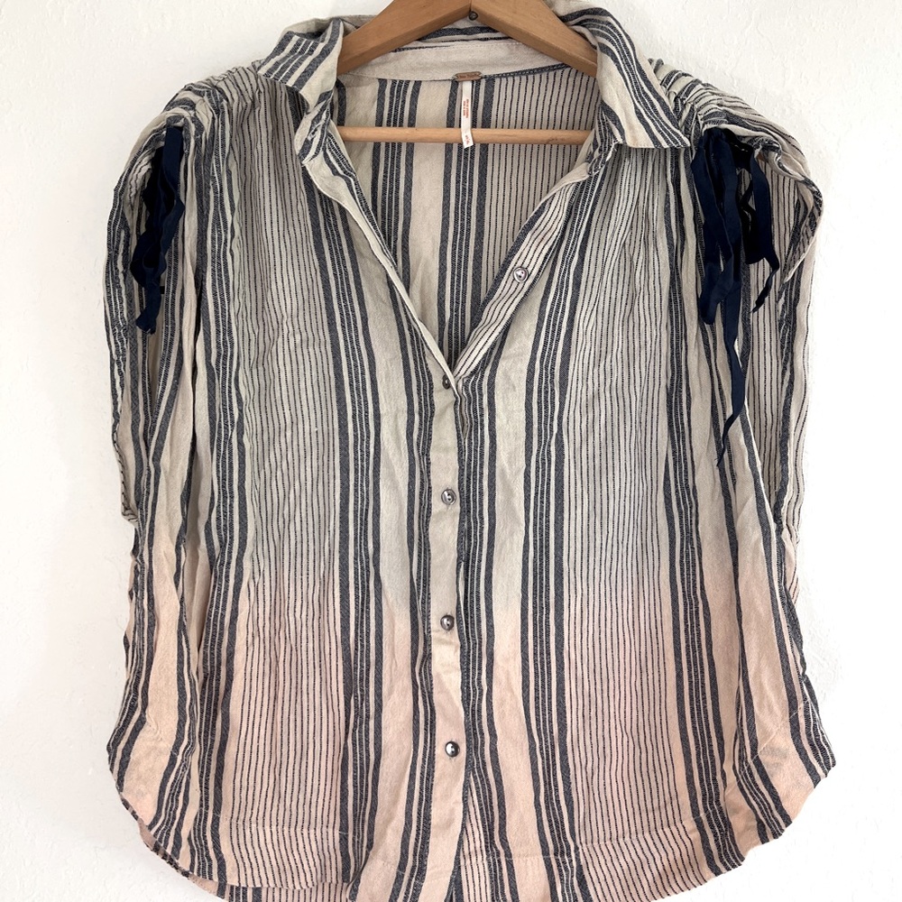 Free People Button Up Dip Dye Shirt